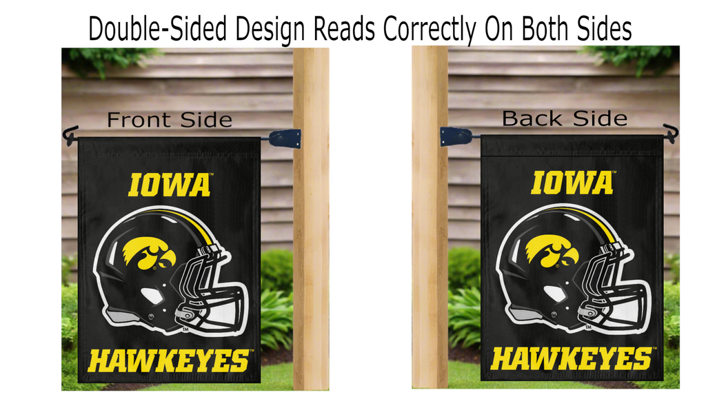 Iowa Football Logo Double Sided Garden Flag