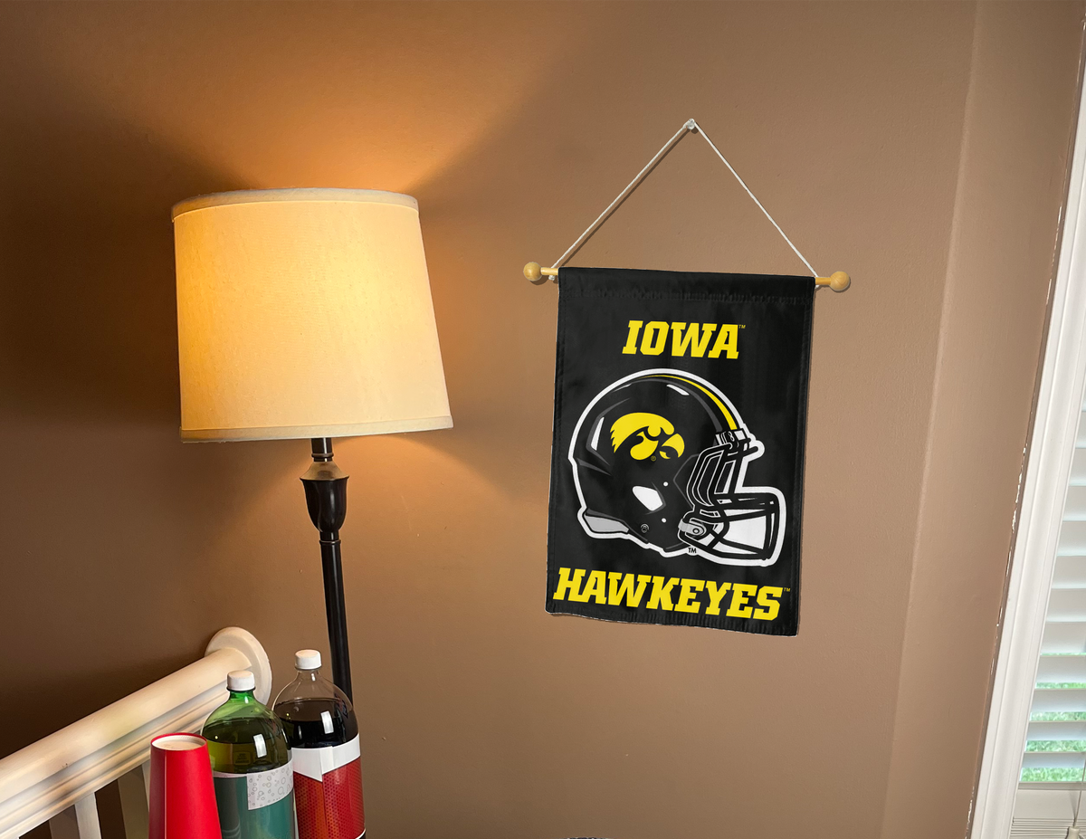 Iowa Football Logo Double Sided Garden Flag