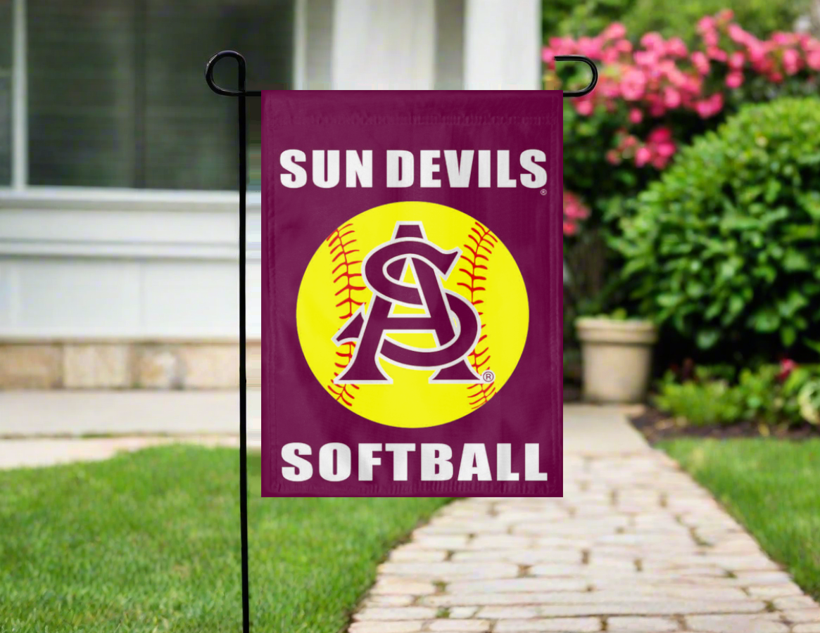13x18 ASU Softball Double Sided Garden Flag
