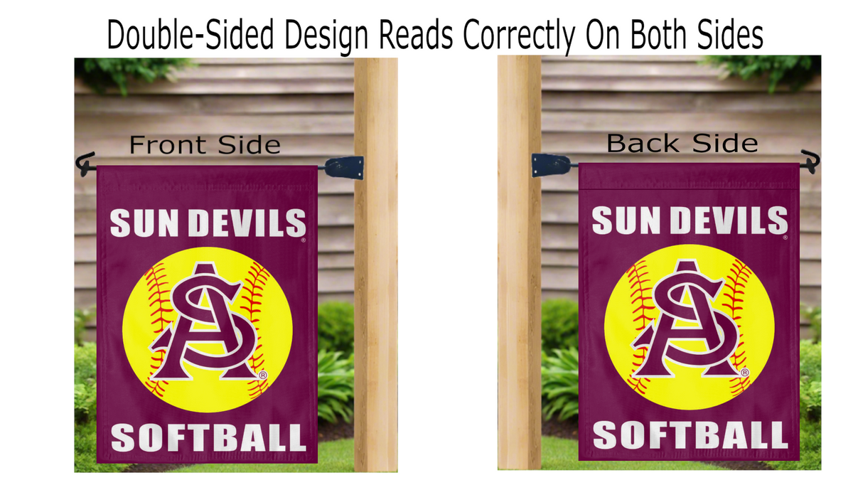 13x18 ASU Softball Double Sided Garden Flag