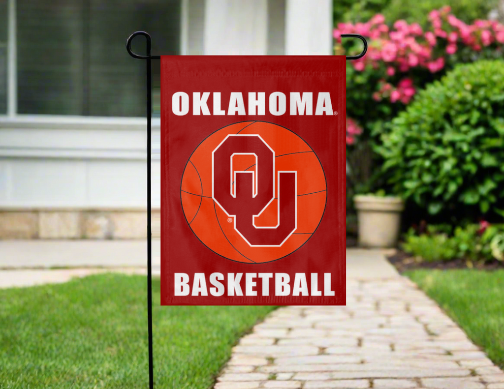 13x18 University of Oklahoma Basketball Double Sided Garden Flag