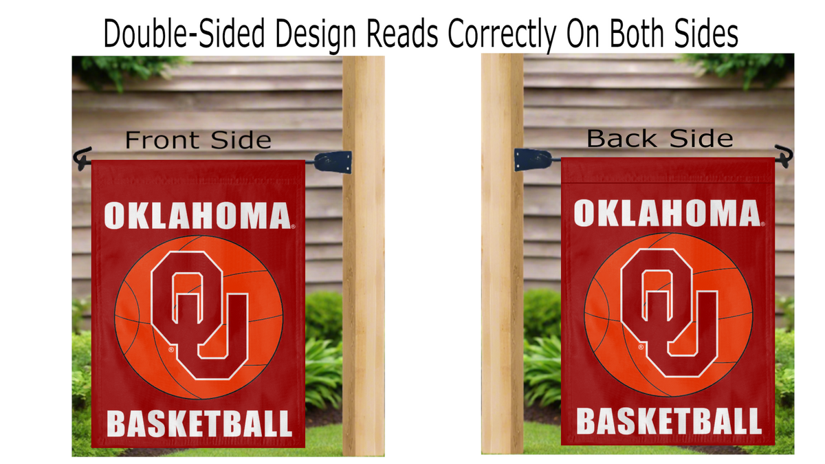 13x18 University of Oklahoma Basketball Double Sided Garden Flag