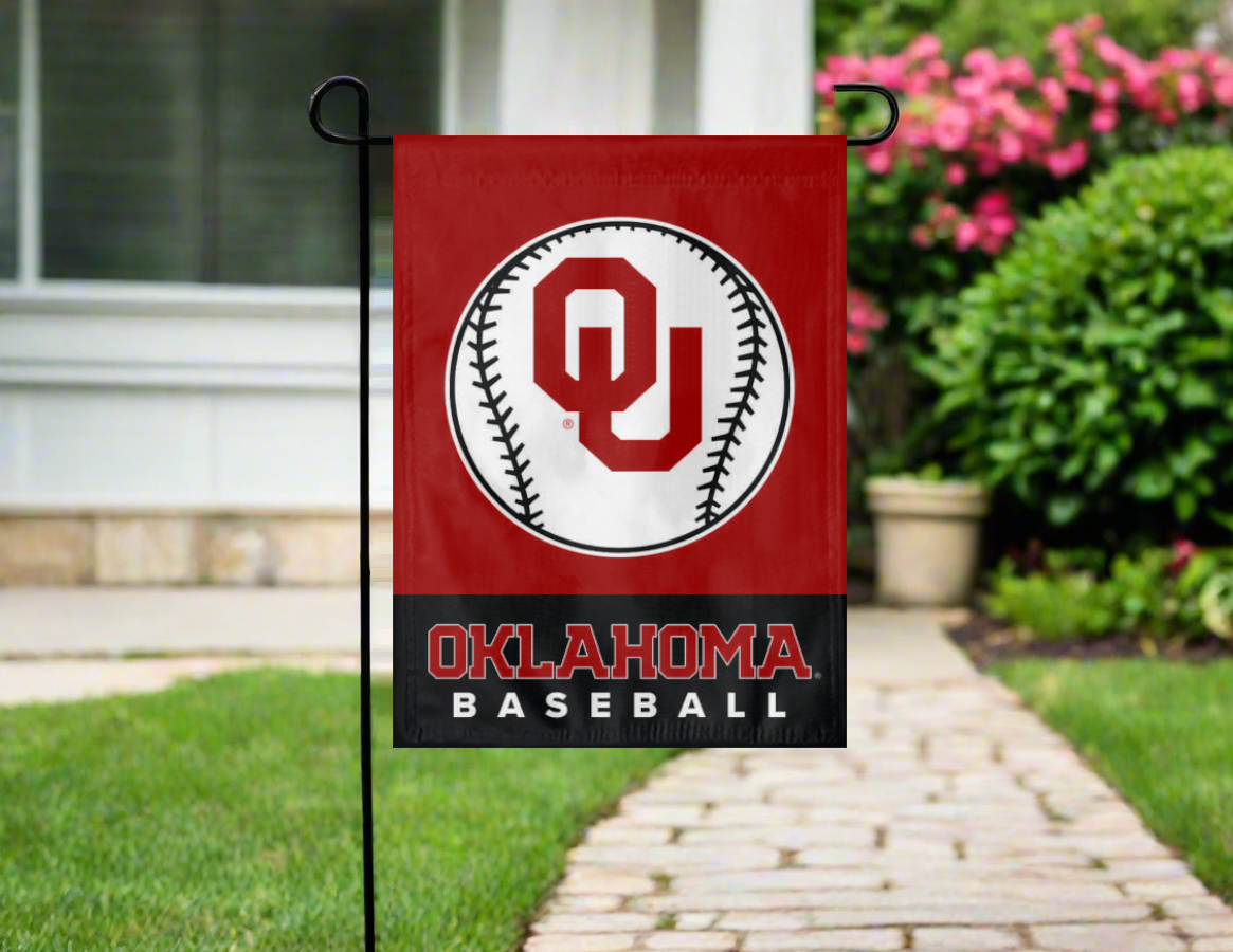 University of Oklahoma 13x18 Baseball Double Sided Garden Flag