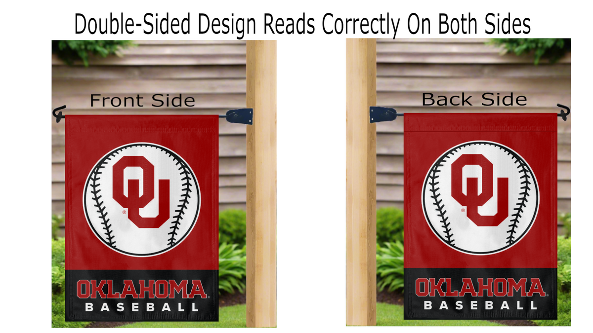 University of Oklahoma 13x18 Baseball Double Sided Garden Flag