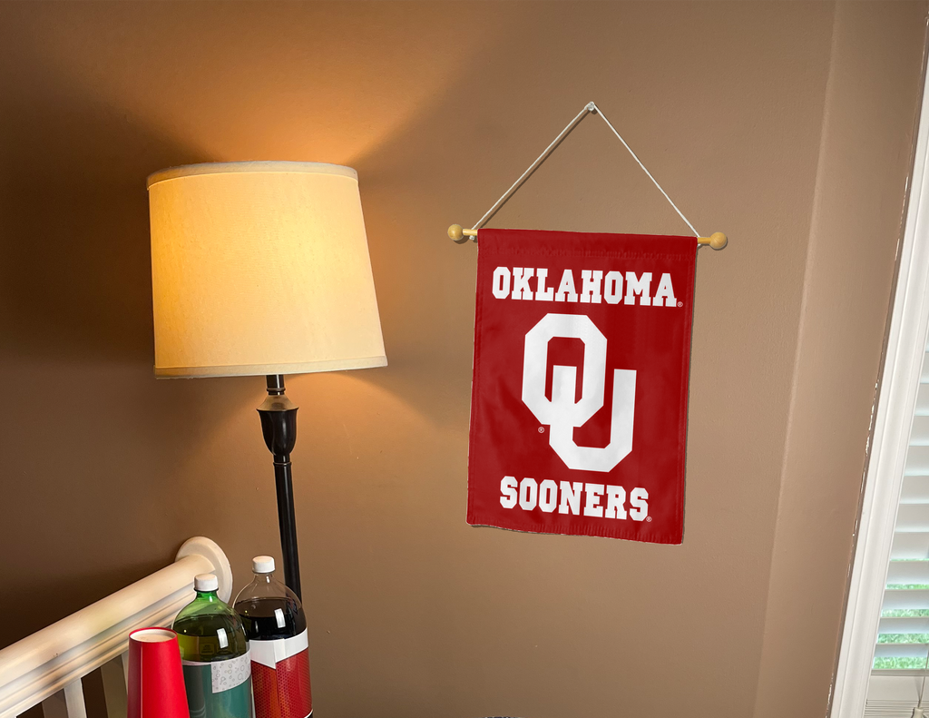 13x18 University of Oklahoma Double Sided Garden Flag with Oklahoma OU Sooners Logo