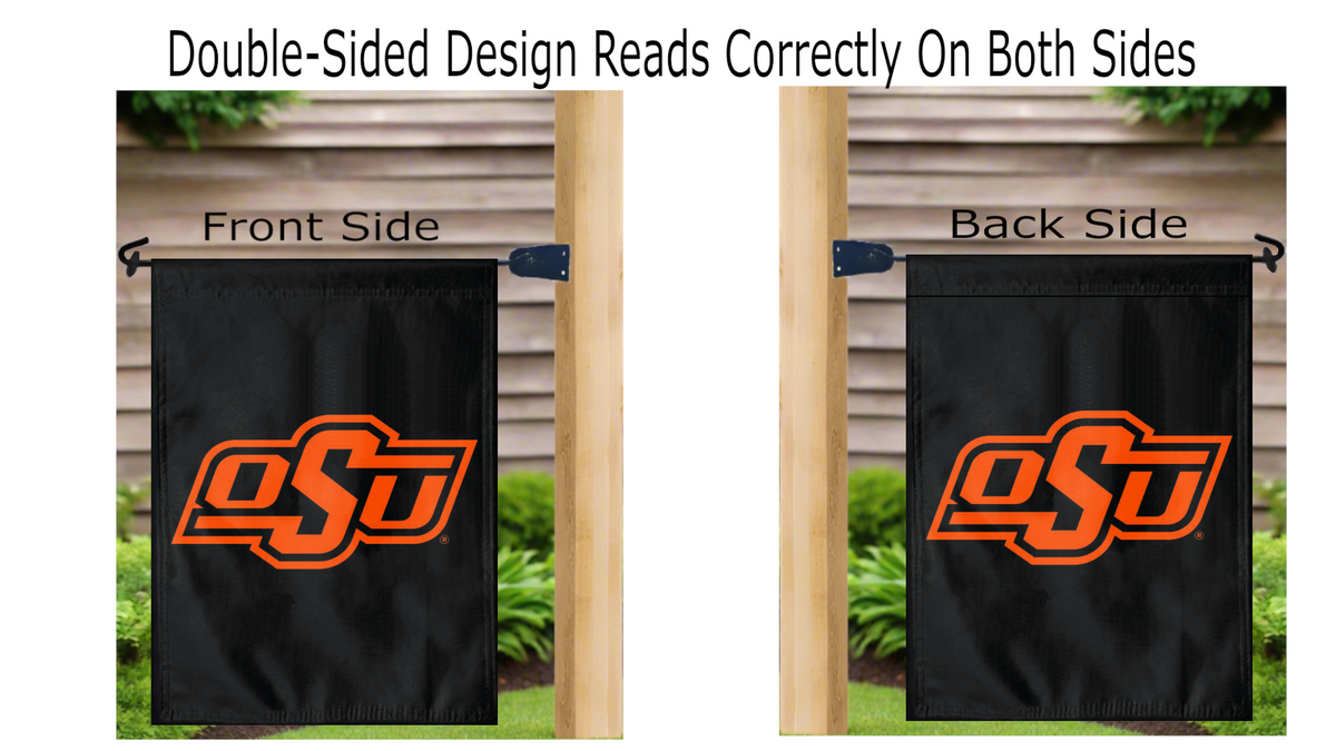 13x18 Oklahoma State Double Sided Garden Flag with OSU Logo