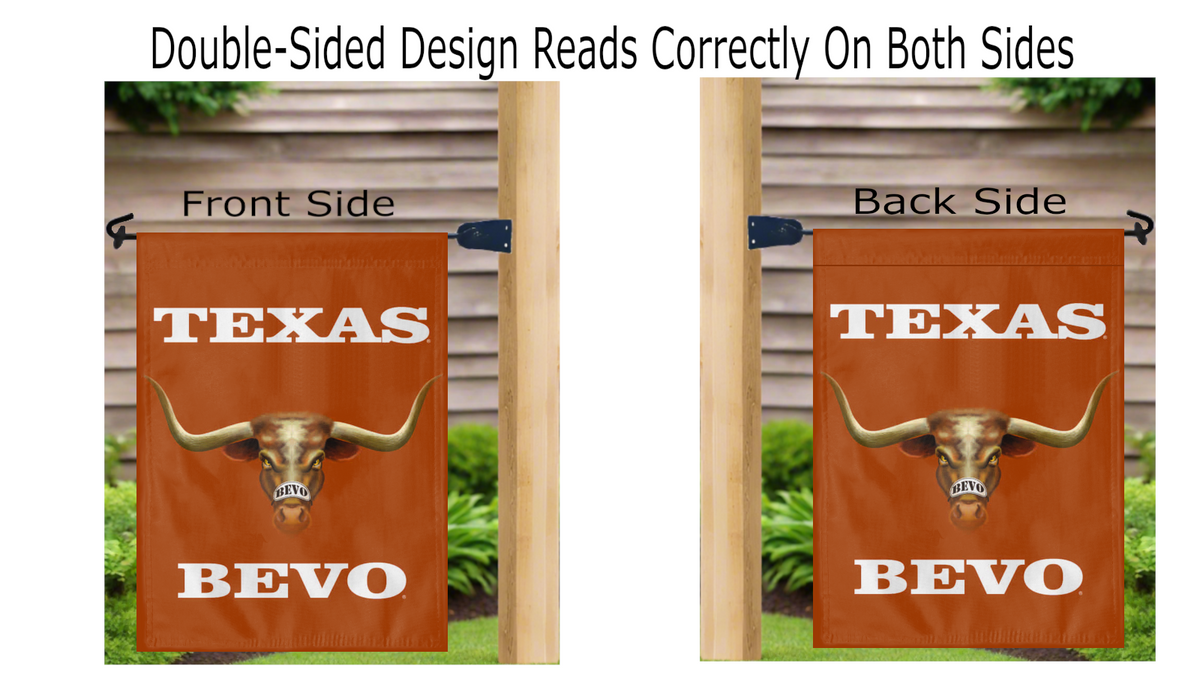 13x18 Texas Longhorns Double Sided Garden Flag with Bevo Mascot Logo