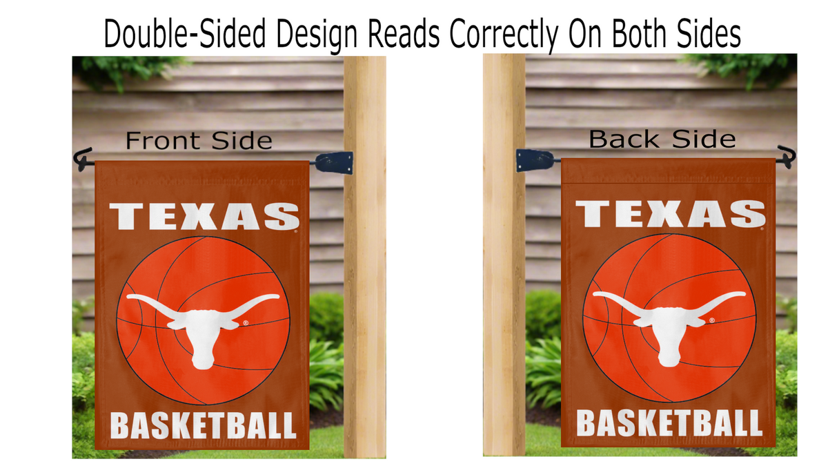 13x18 Texas Longhorns Basketball Double Sided Garden Flag