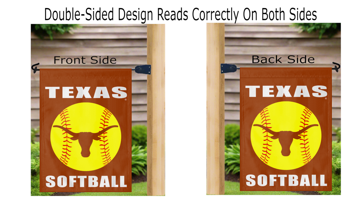 13x18 Texas Softball Double Sided Garden Flag