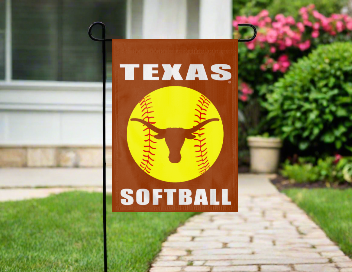 13x18 Texas Softball Double Sided Garden Flag