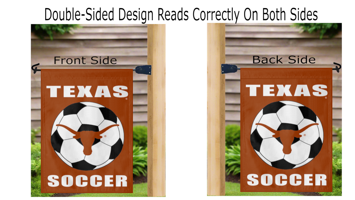 13x18 Texas Longhorns Soccer Double Sided Garden Flag