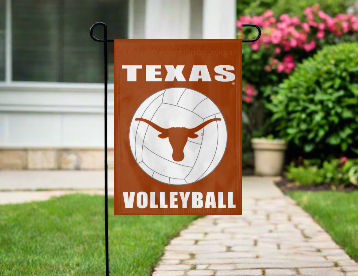 13x18 Texas Longhorns Volleyball Double Sided Garden Flag