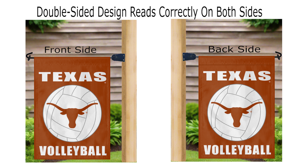 13x18 Texas Longhorns Volleyball Double Sided Garden Flag