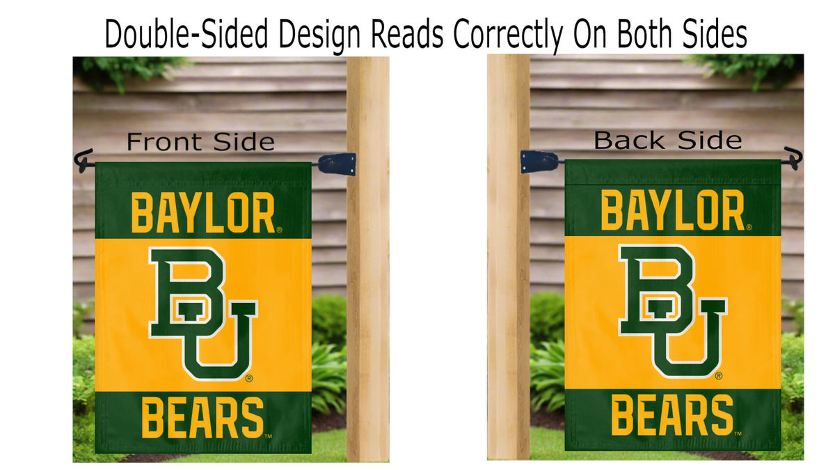 13x18 Baylor Garden Flag with 3 Panel Baylor BU Bears Logo