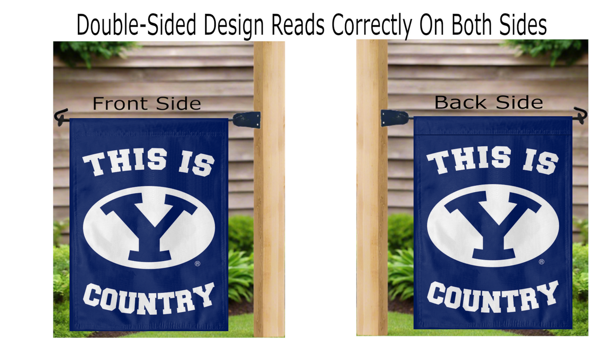 BYU Country Double Sided Garden Flag
