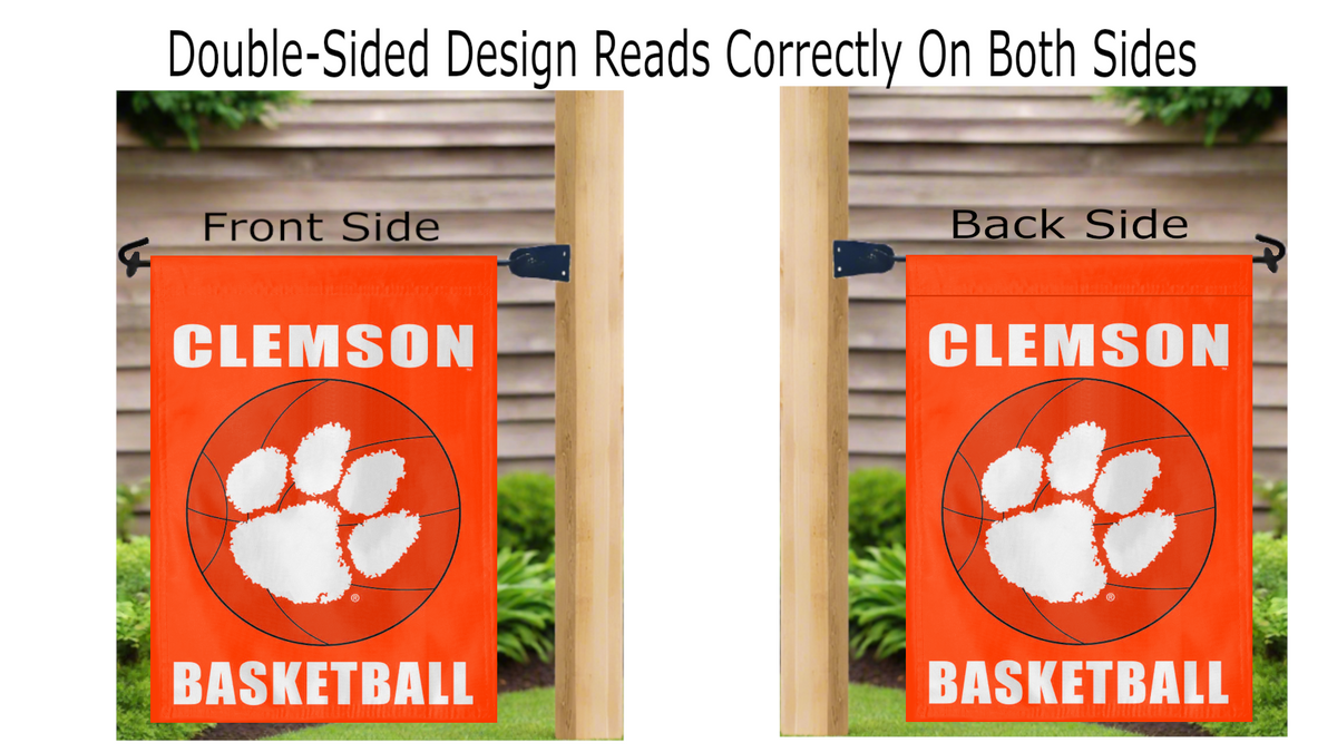 13x18 Clemson Basketball Double Sided Garden Flag