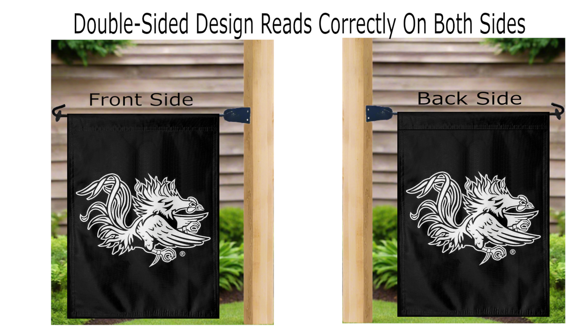 University of South Carolina - Gamecocks Black Double Sided Garden Flag