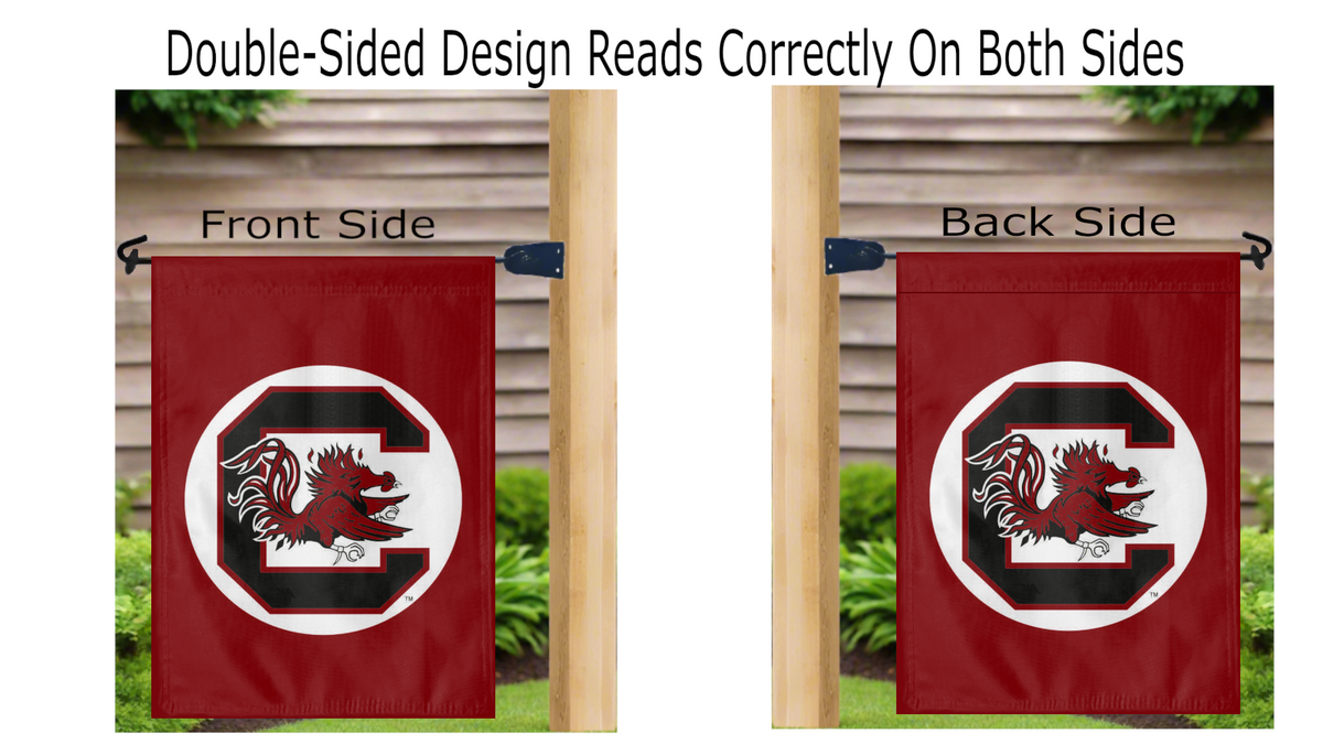 University of South Carolina - Gamecocks Logo on Football Helmet 1983-1998 Garden Flag