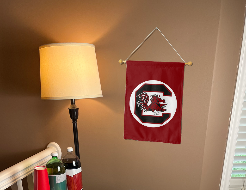 University of South Carolina - Gamecocks Logo on Football Helmet 1983-1998 Garden Flag
