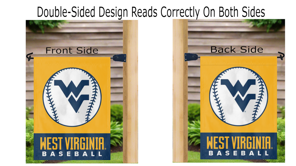West Virginia Baseball Double Sided Garden Flag