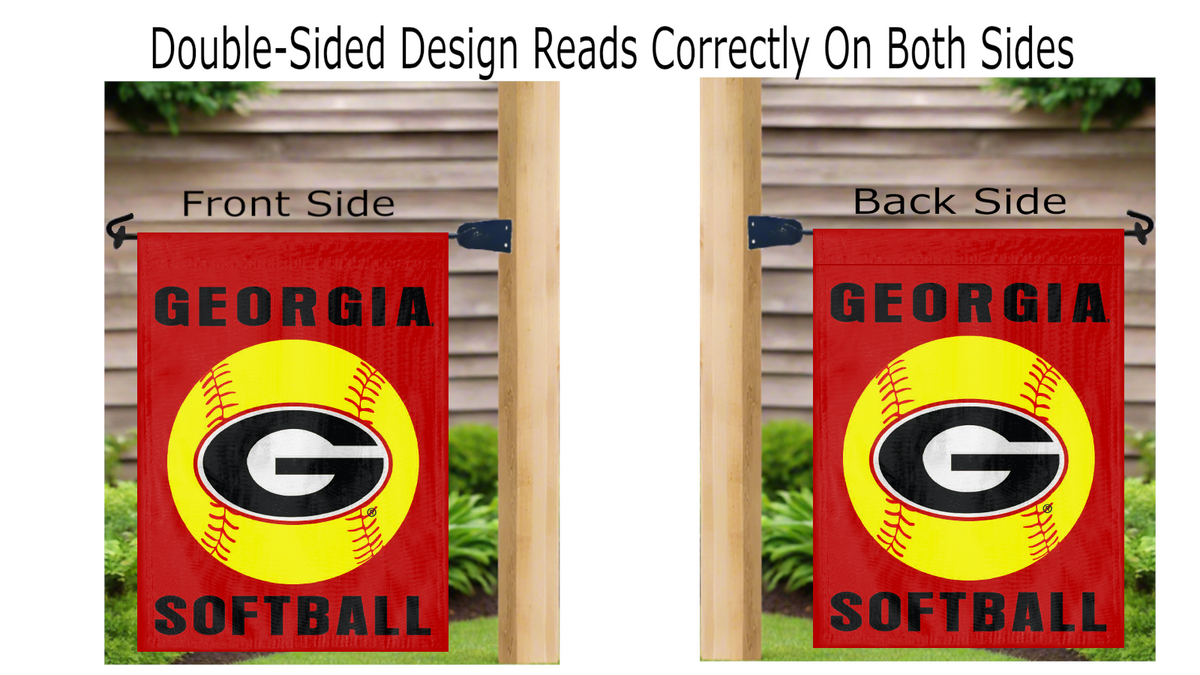 Georgia Softball Double Sided Garden Flag
