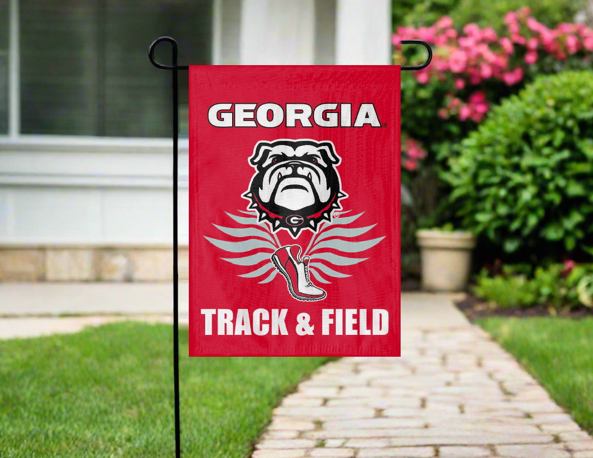 13x18 University of Georgia Track & Field Double Sided Garden Flag