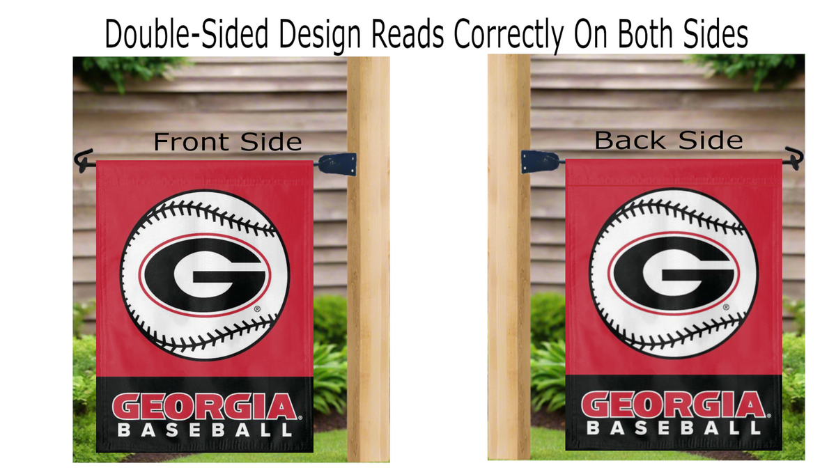 Georgia Bulldogs Baseball Double Sided Garden Flag