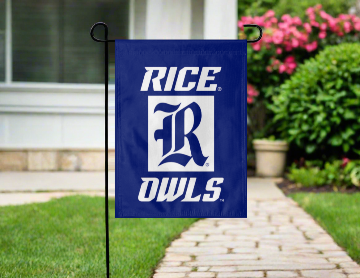 Rice University - R Rice Owls Double Sided Garden Flag
