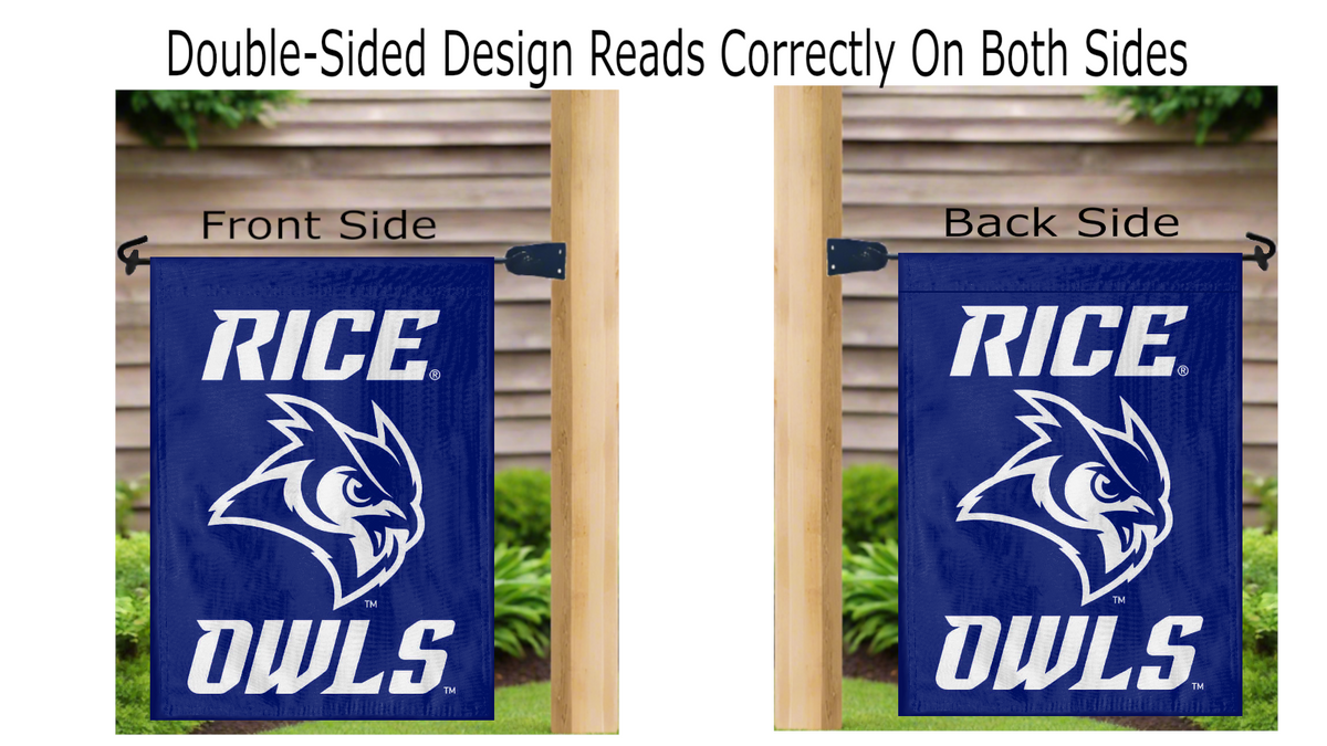 Rice University - Rice Sammy The Owl Double Sided Garden Flag