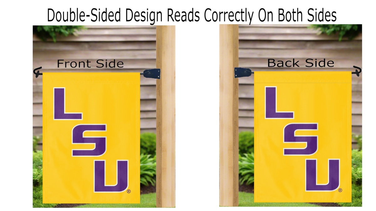 LSU - Tigers Gold Double Sided Garden Flag
