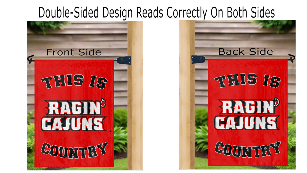 Louisiana Lafayette Ragin Cajuns Country Double Sided Garden Flag