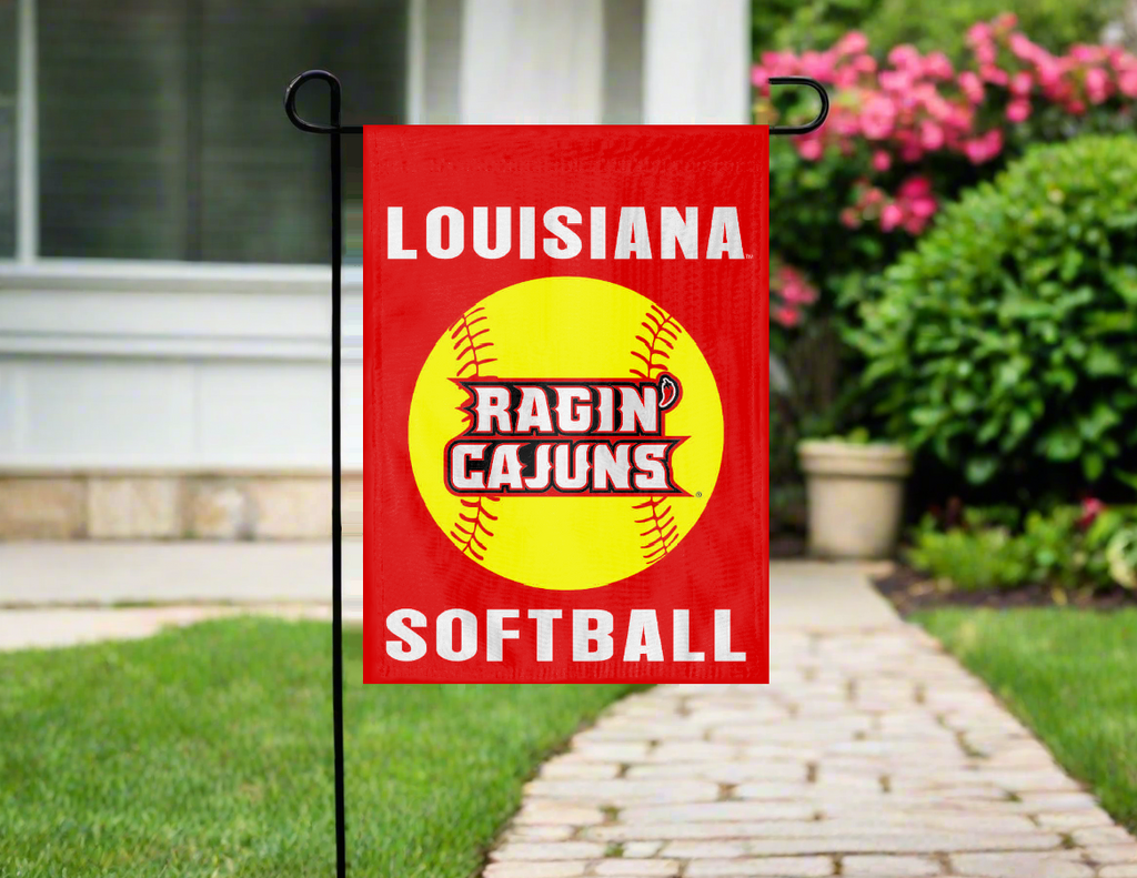 Louisiana Lafayette - Softball Double Sided Garden Flag
