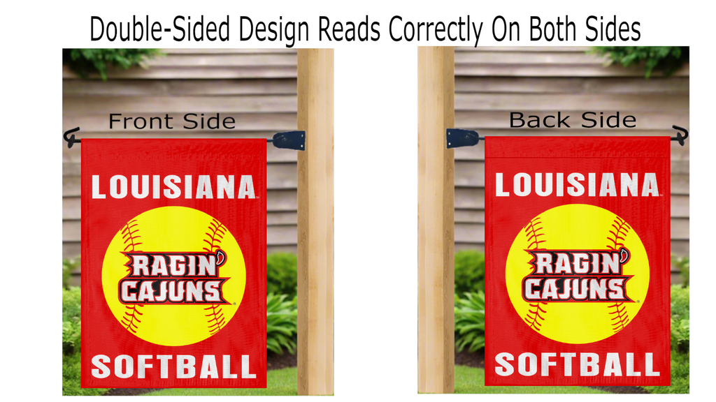 Louisiana Lafayette - Softball Double Sided Garden Flag