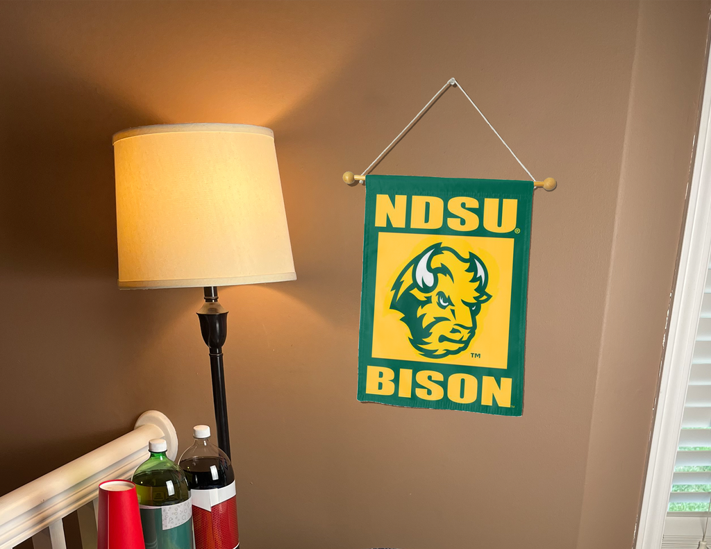 North Dakota State - NDSU Bison Green & Gold Double Sided Garden Flag