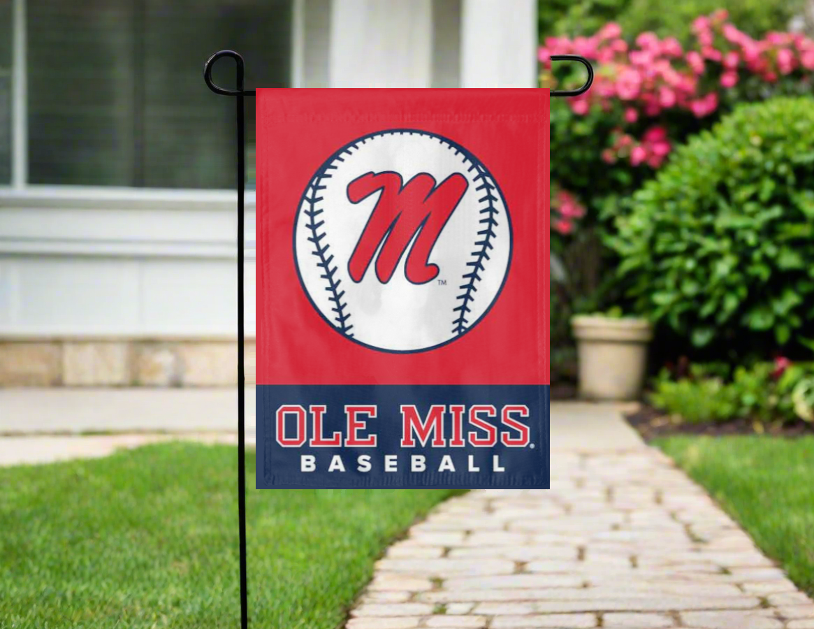 Ole Miss Baseball Double Sided Garden Flag
