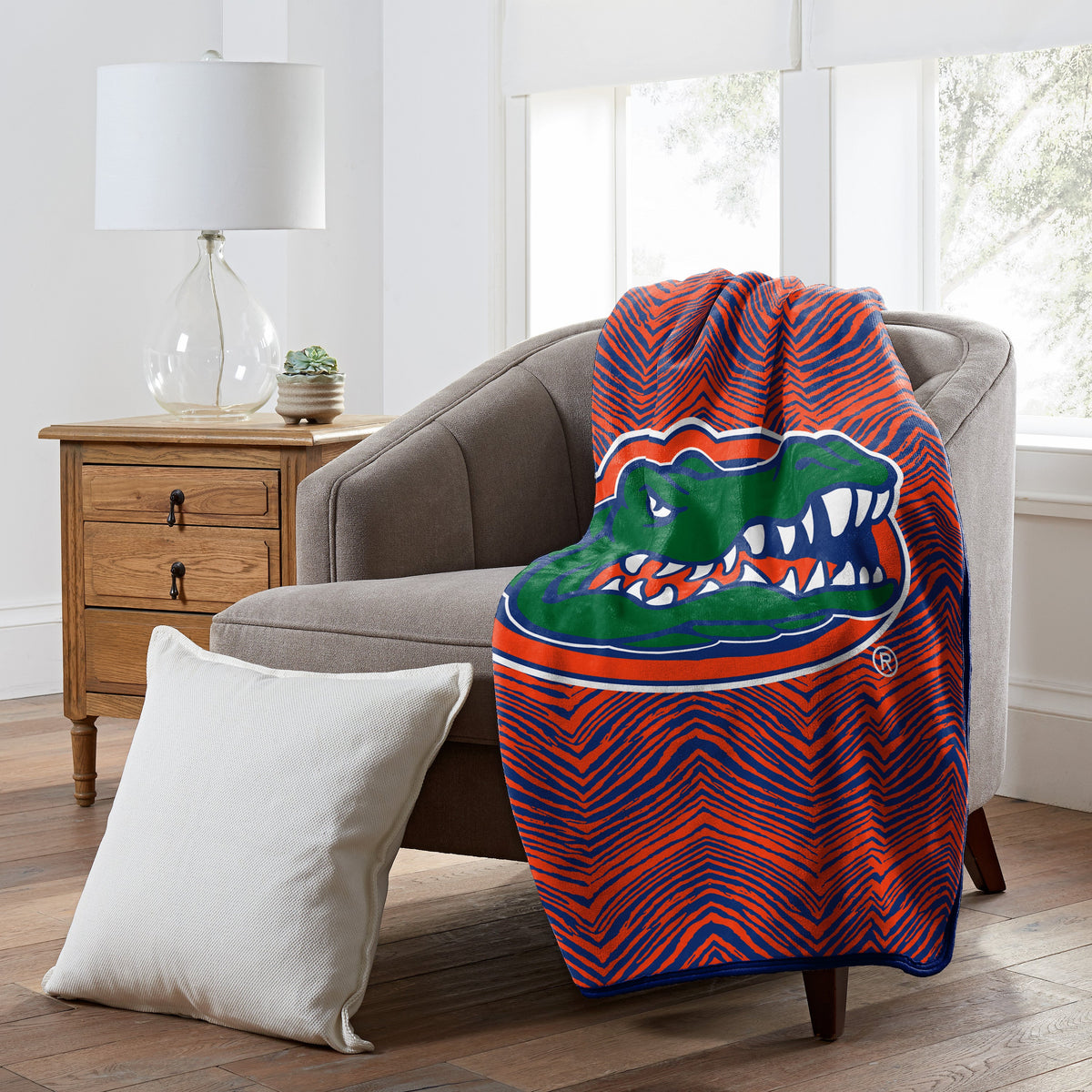 Zubaz x Northwest NCAA Florida Gators Zubified Raschel Throw Blanket