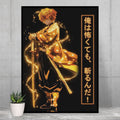 Zenitsu Agatsuma Poster ‚Äì Demon Slayer Anime Wall Art | Glowing Sword Lightning Style