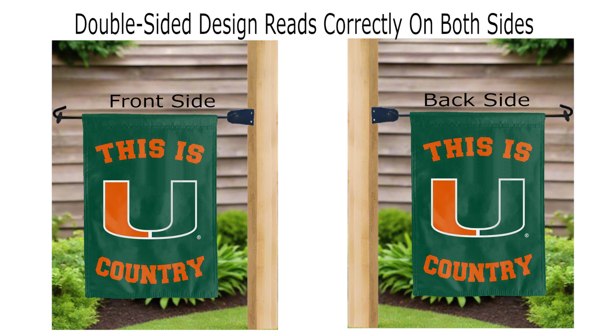 This is Miami Hurricanes Country Double Sided Garden Flag
