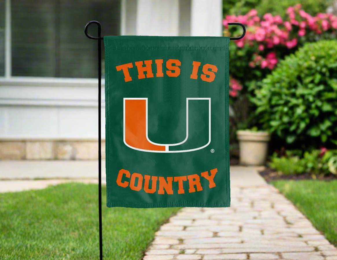 This is Miami Hurricanes Country Double Sided Garden Flag