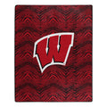 Zubaz x Northwest NCAA Wisconsin Badgers Zubified Raschel Throw Blanket