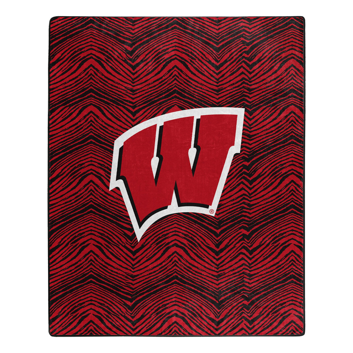 Zubaz x Northwest NCAA Wisconsin Badgers Zubified Raschel Throw Blanket