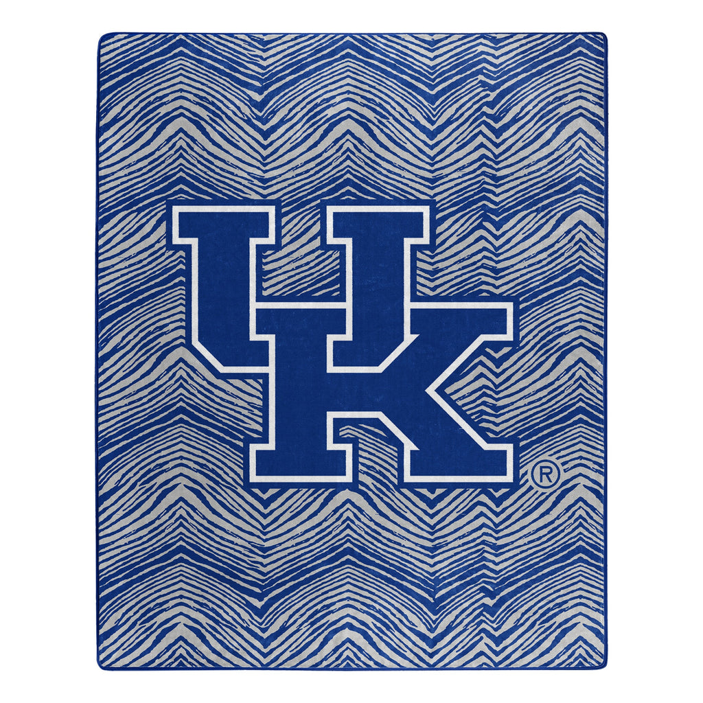 Zubaz x Northwest NCAA Kentucky Wildcats Zubified Raschel Throw Blanket