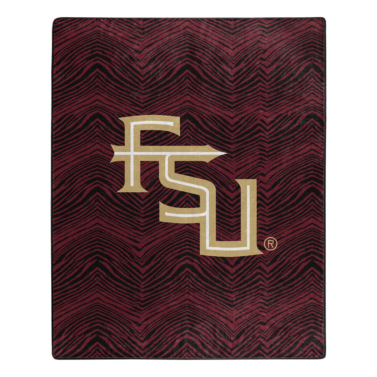 Zubaz x Northwest NCAA Florida State Seminoles Zubified Raschel Throw Blanket