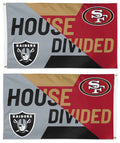 49ers and Raiders House Divided 2 Sided 3x5 Flag