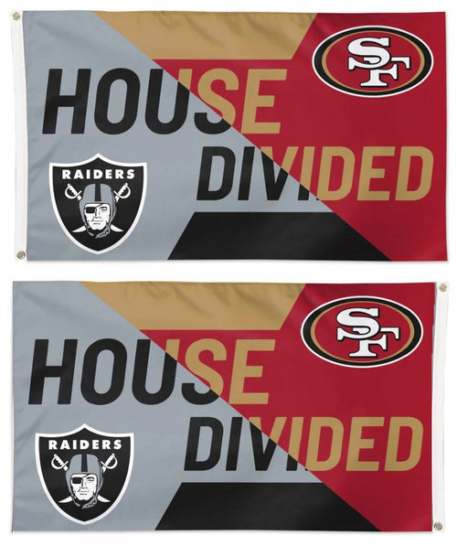 49ers and Raiders House Divided 2 Sided 3x5 Flag