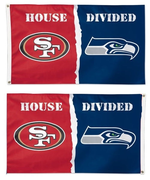 49ers vs Seahawks House Divided Flag 2 Sided 3x5