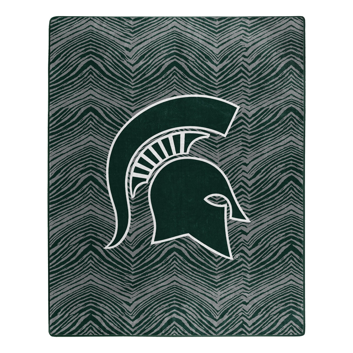 Zubaz x Northwest NCAA Michigan State Spartans Zubified Raschel Throw Blanket