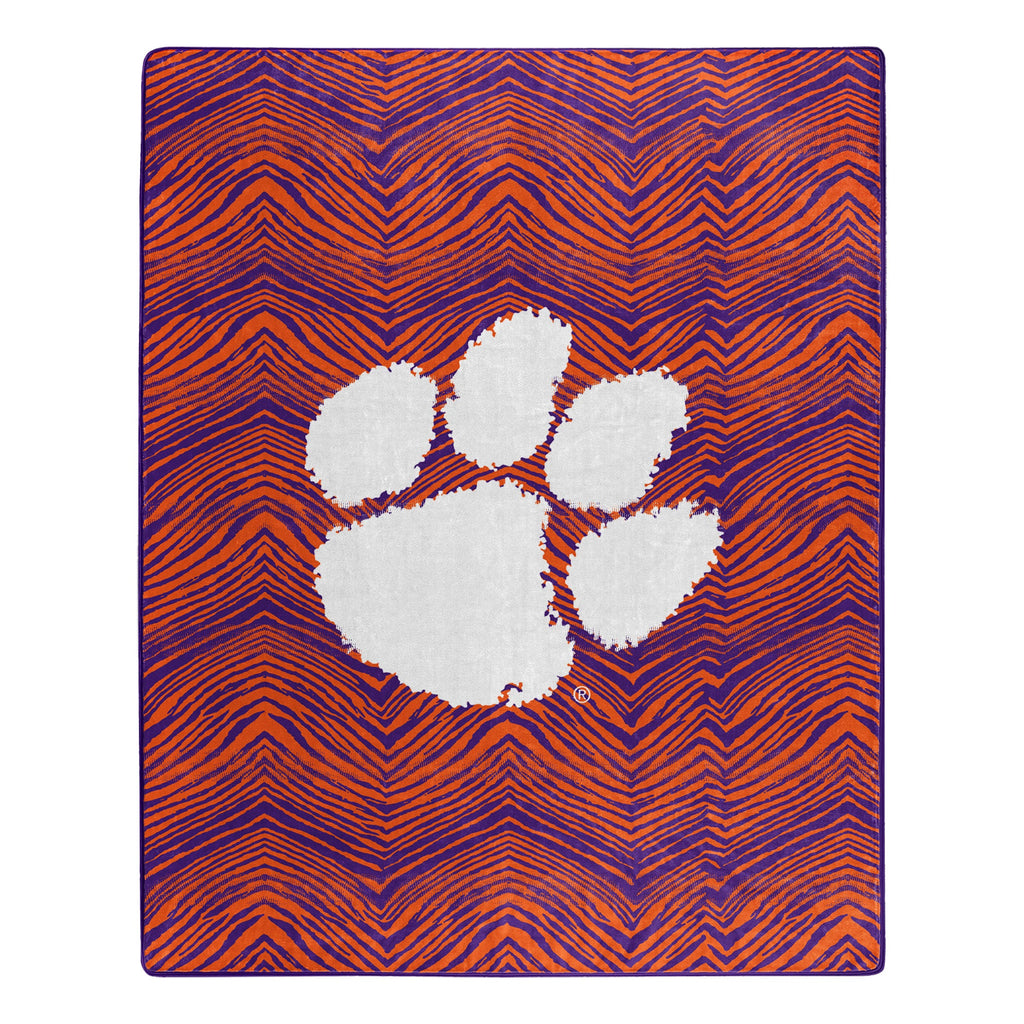 Zubaz x Northwest NCAA Clemson Tigers Zubified Raschel Throw Blanket