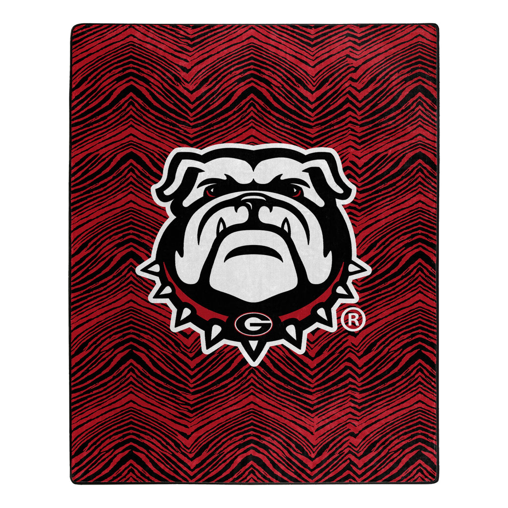 Zubaz x Northwest NCAA Georgia Bulldogs Zubified Raschel Throw Blanket