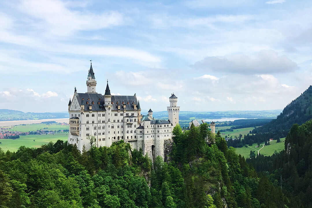 Neuschwanstein White Castle Surrounded By Trees Poster Wall Art Print Home Wall Decor